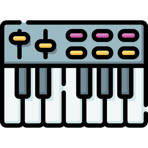 Synthesizer music and multimedia electric keyboard music icon Synthesizer music and multimedia electric keyboard music icon