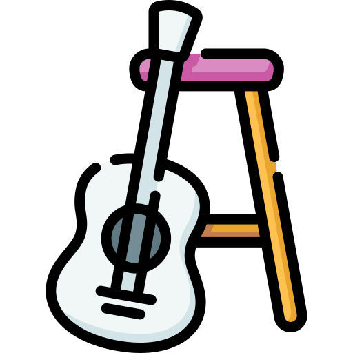 Guitar concert music and multimedia music icon Guitar concert music and multimedia music icon