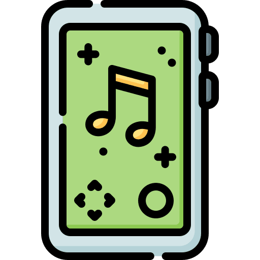 Videogame mobile phone musical note gaming icon Videogame mobile phone musical note gaming icon