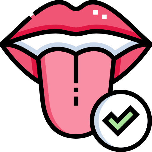 Taste body part checkmark human body icon