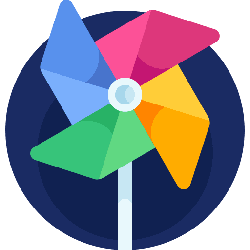 Pinwheel children toy kid icon