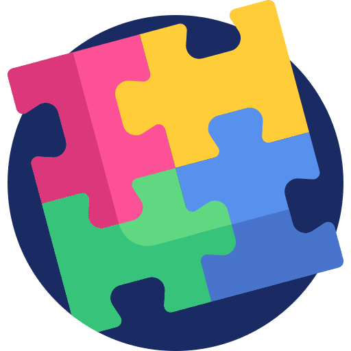Puzzle company team kid and baby icon