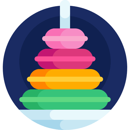 Pyramid toy stacking kid icon
