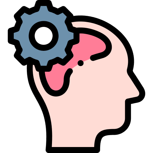 Cognitive brain marketing head icon