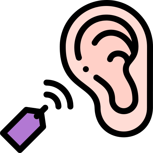 Hearing marketing label hearing icon