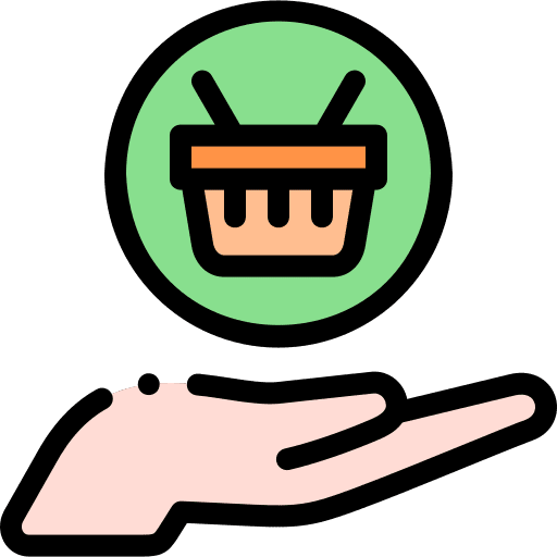 Shopping basket marketing purchase hand icon