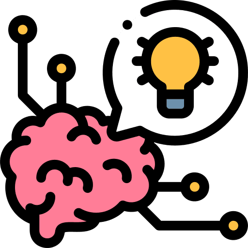 Idea light bulb brain neuromarketing icon
