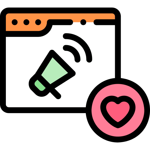 Marketing like megaphone heart icon