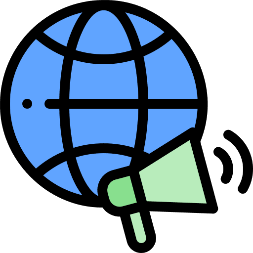 Marketing loud global megaphone icon
