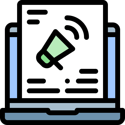 Marketing marketing megaphone laptop icon