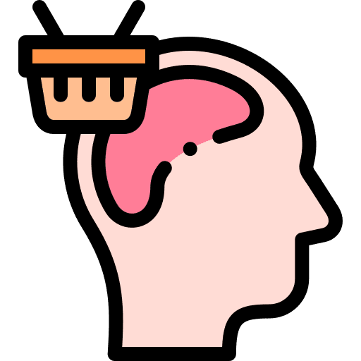 Neuromarketing shopping basket neuromarketing marketing icon