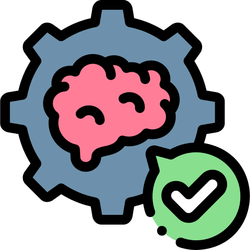 Development cogwheel check marketing icon