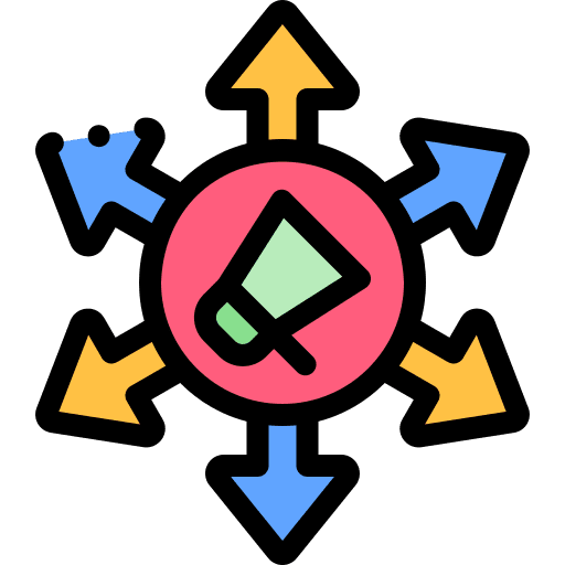 Direction share spread direction icon