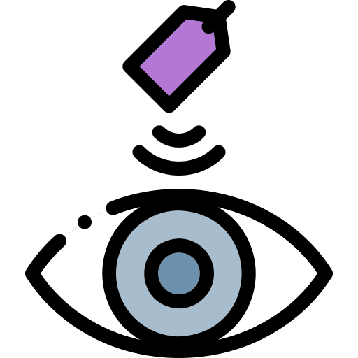Eye neuromarketing vision label icon