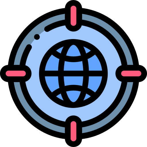 Target marketing earth globe world icon