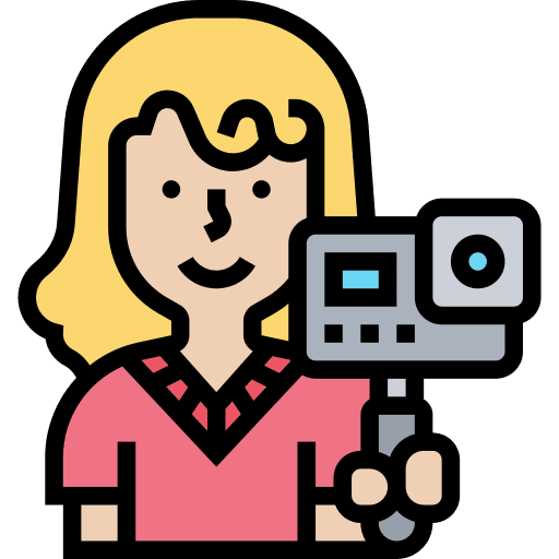 Action camera video technology user icon