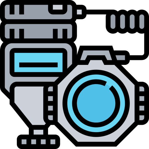Flash dslr led light electronics icon Flash dslr led light electronics icon