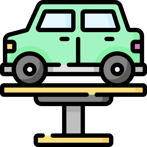 Car lift repair service mechanic icon Car lift repair service mechanic icon