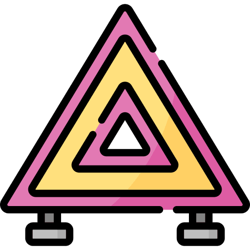 Triangle car accident sign signaling icon Triangle car accident sign signaling icon