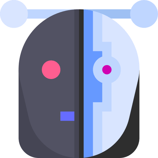 Cyborg humanoid technology artificial intelligence icon
