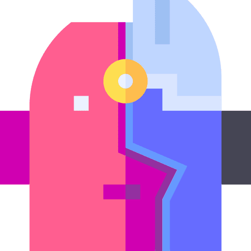 Cyborg robot electronics technology icon
