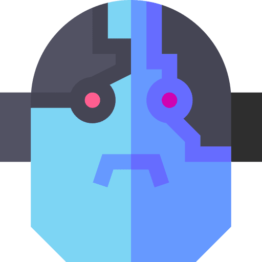 Cyborg robotics technology artificial intelligence icon