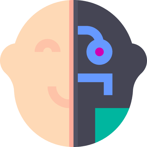Humanoid artificial intelligence cyborg electronics icon