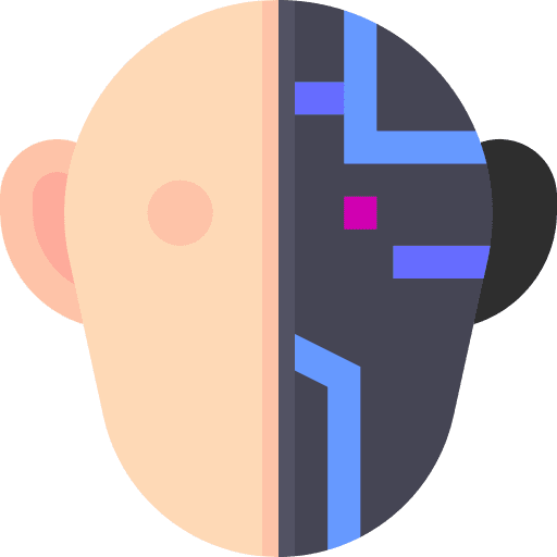 Humanoid user robot futuristic icon