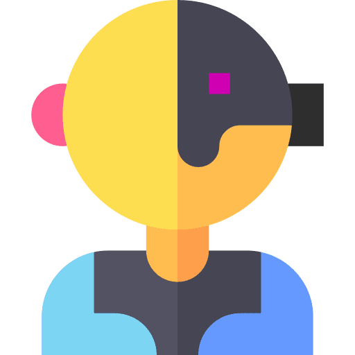 Robot humanoid futuristic science fiction icon