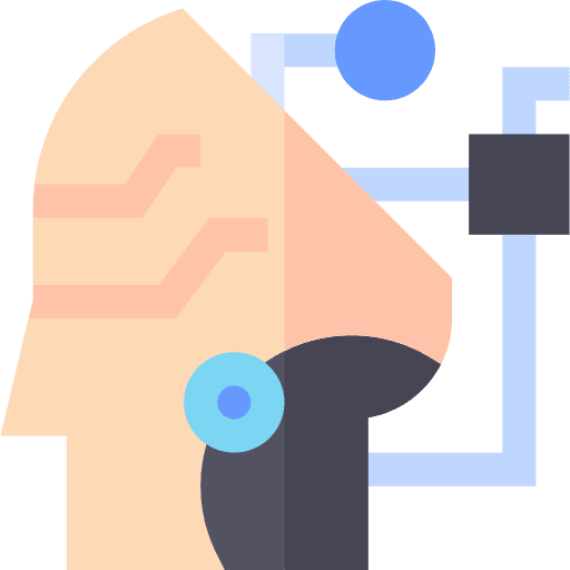 Artificial intelligence nanotechnology electronics high tech icon
