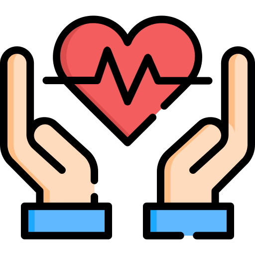 Healthy clinic hands health care icon