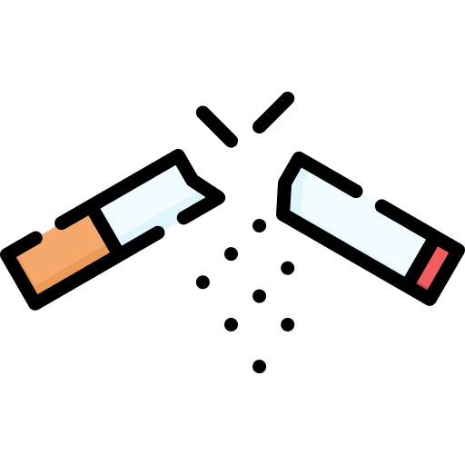 Quit smoking cigarette broken gestures icon