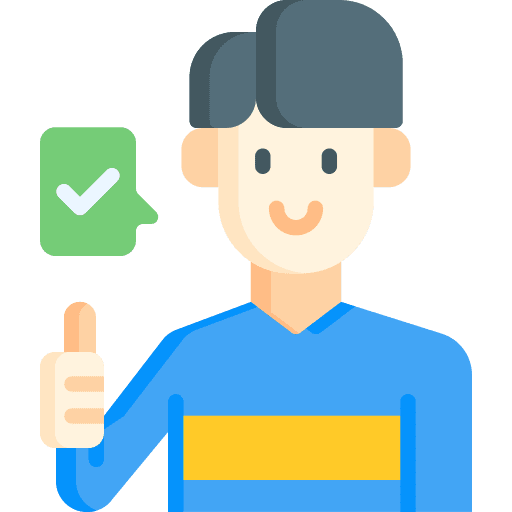 Customer service technology man check icon