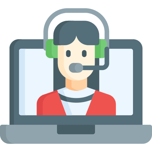 Video call chat non face to face laptop icon