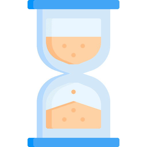 Wait time and date wait hourglass icon