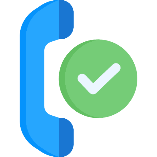 Phone call approve done phone icon Phone call approve done phone icon