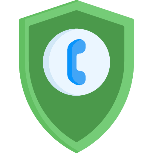 Shield technology phone call protection icon Shield technology phone call protection icon