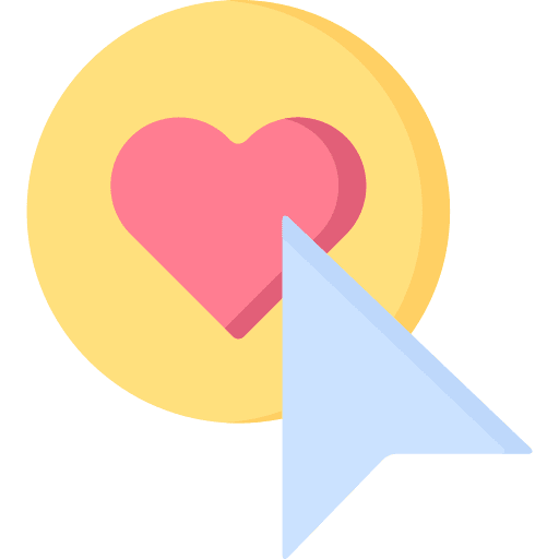 Like choose heart cursor icon