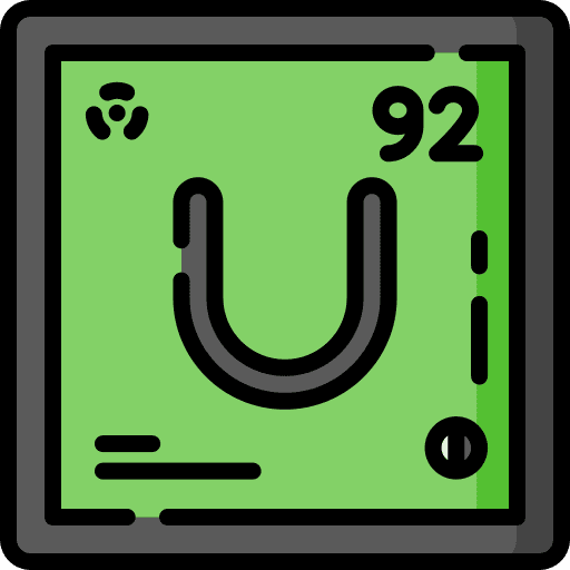 Uranium chemistry element laboratory icon