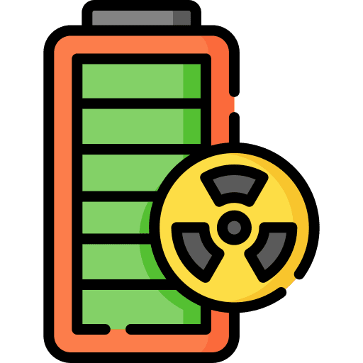 Battery nuclear technology electronics icon Battery nuclear technology electronics icon