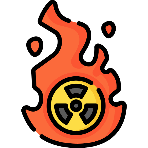 Nuclear flame shape flammable icon Nuclear flame shape flammable icon