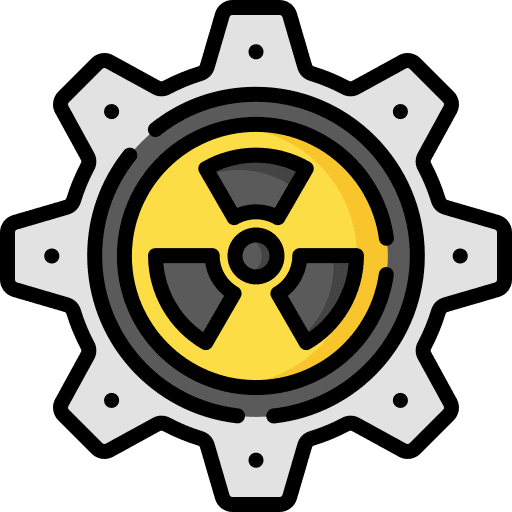 Nuclear configuration metal gear cogwheel icon Nuclear configuration metal gear cogwheel icon