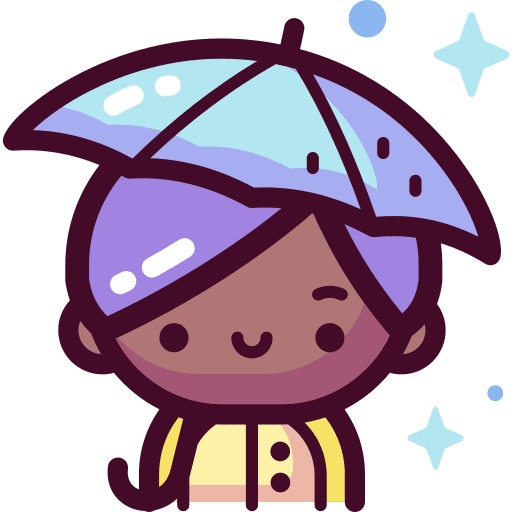 Boy umbrella afro avatar icon Boy umbrella afro avatar icon