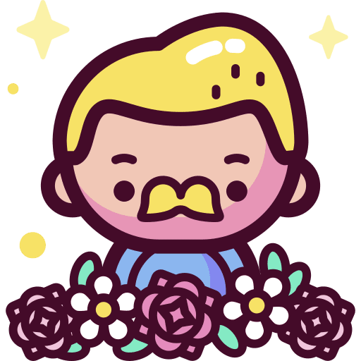 Man avatar flower caucasian icon Man avatar flower caucasian icon