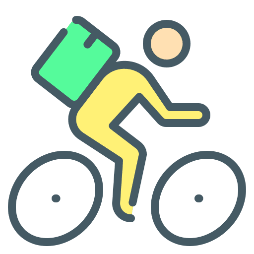 Courier bike express delivery ride a bike icon