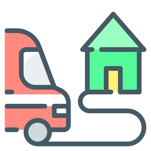 Delivery car delivery truck destination house icon