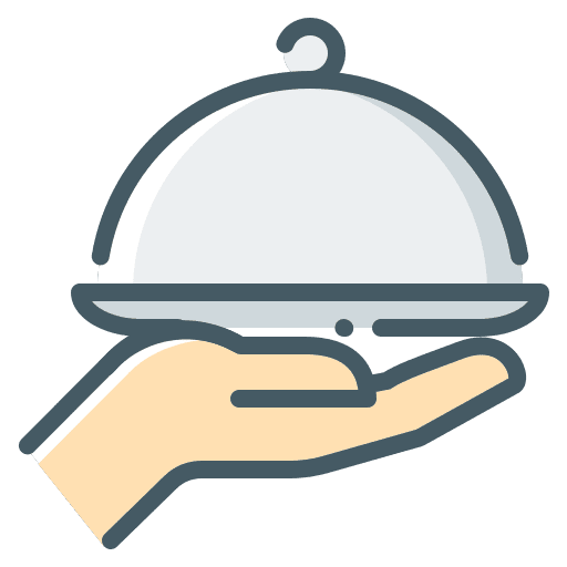 Food tray waiter hotel service food tray icon