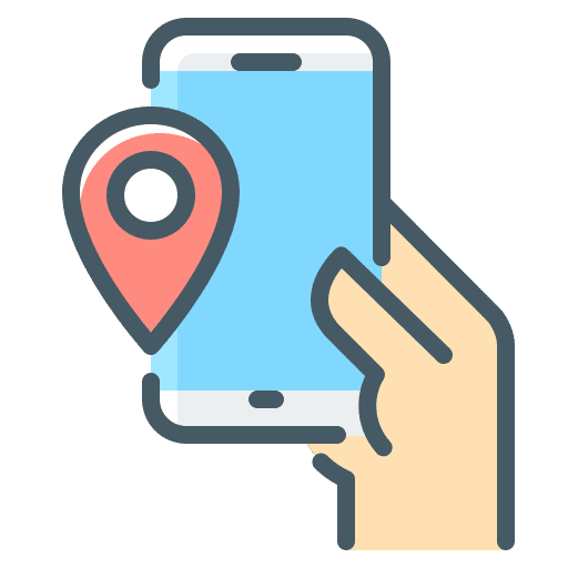 Navigation maps and location location smartphone icon