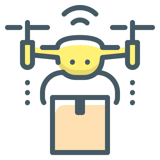 Quadcopter logistic delivery service quadcopter icon