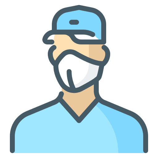 Worker worker man face mask icon